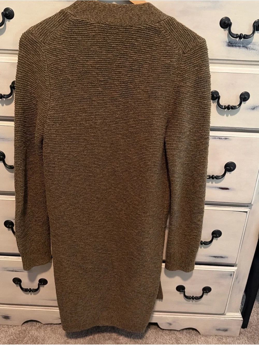 Roots Canada Long Cardigan Sweater Extra Small Heather Brown Rustic Cotton